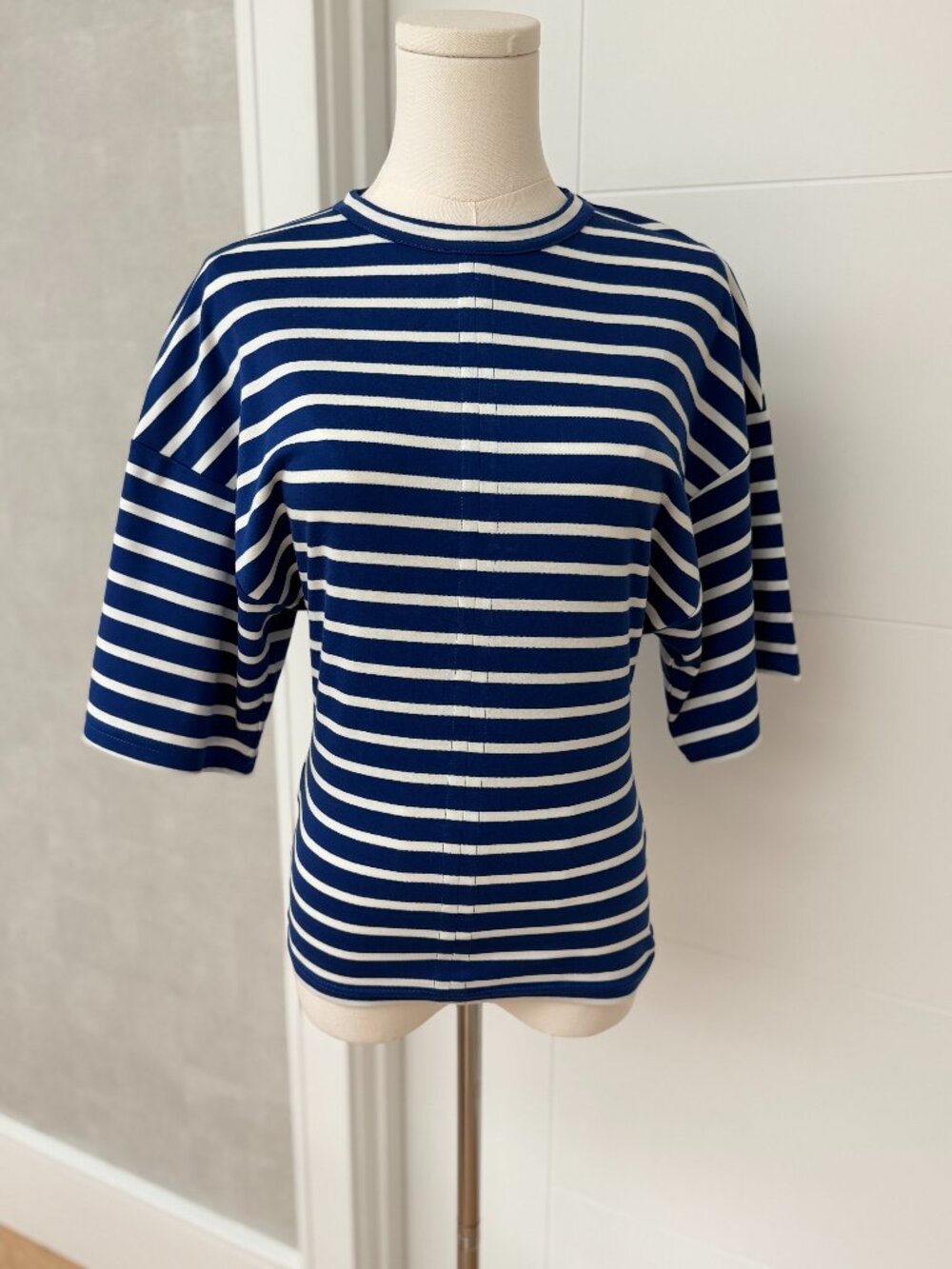 Plan C Striped Loose-Fit Cotton Jersey T-Shirt, Size Small